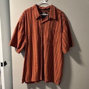 Harley-Davidson Orange Striped Casual short sleeve Shirt size 3XL
